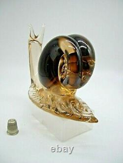 Stunning HUGE 8 Vintage Murano V Nason label sommerso glass snail 1950-60 HEAVY