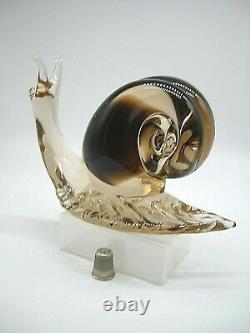 Stunning HUGE 8 Vintage Murano V Nason label sommerso glass snail 1950-60 HEAVY