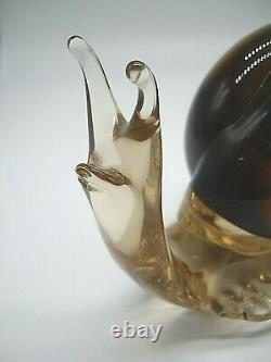Stunning HUGE 8 Vintage Murano V Nason label sommerso glass snail 1950-60 HEAVY