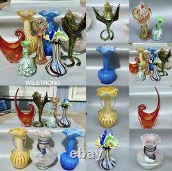 Stunning MCM 8 PC Vintage Murano Glass Vases / Vessels 1940's 1970's