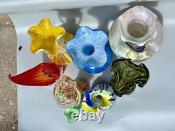 Stunning MCM 8 PC Vintage Murano Glass Vases / Vessels 1940's 1970's