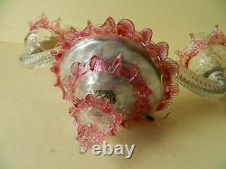 Stunning Vintage 1960's/70's Murano Italian Hand Blown Glass Wall Light Pink