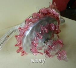 Stunning Vintage 1960's/70's Murano Italian Hand Blown Glass Wall Light Pink