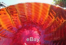 Stunning Vintage Fine Murano Art Glass Large Comport Red Ruby