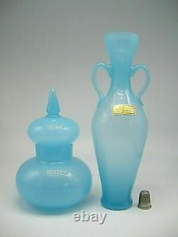 Stunning Vintage MURANO Nason & Moretti label opalescent glass amphora vase 23cm