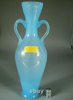 Stunning Vintage MURANO Nason & Moretti label opalescent glass amphora vase 23cm