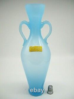 Stunning Vintage MURANO Nason & Moretti label opalescent glass amphora vase 23cm