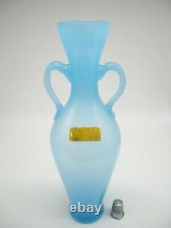 Stunning Vintage MURANO Nason & Moretti label opalescent glass amphora vase 23cm