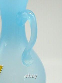 Stunning Vintage MURANO Nason & Moretti label opalescent glass amphora vase 23cm