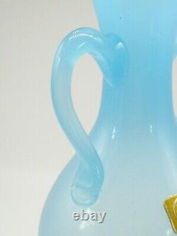 Stunning Vintage MURANO Nason & Moretti label opalescent glass amphora vase 23cm