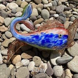 Stunning Vintage Mid Century Murano Art Glass Fish Cobalt