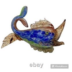 Stunning Vintage Mid Century Murano Art Glass Fish Cobalt