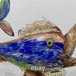 Stunning Vintage Mid Century Murano Art Glass Fish Cobalt