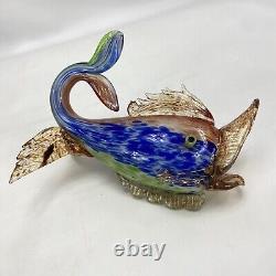 Stunning Vintage Mid Century Murano Art Glass Fish Cobalt