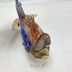 Stunning Vintage Mid Century Murano Art Glass Fish Cobalt