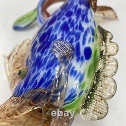 Stunning Vintage Mid Century Murano Art Glass Fish Cobalt