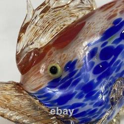 Stunning Vintage Mid Century Murano Art Glass Fish Cobalt