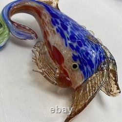 Stunning Vintage Mid Century Murano Art Glass Fish Cobalt