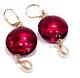 Stunning Vintage Murano Glass Earrings with Natural Pearls in 14K Gold