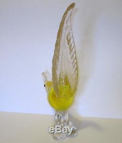 Stunning Vintage Murano Italy Art Glass Bird