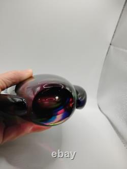 Stunning Vintage Murano Sommerso Italy Beautiful Rainbow Vase Art Glass 8