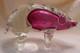 Stunning Vintage Murano Sommerso Large Pink and Clear Glass Pig Figurine