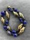 Stunning Vintage Murano Wedding Cake Glass Necklace Cobalt Blue & Aventurine