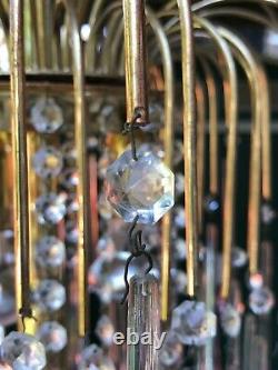 Stunning large vintage Murano Paolo Venini chandelier, pink & clear glass drops