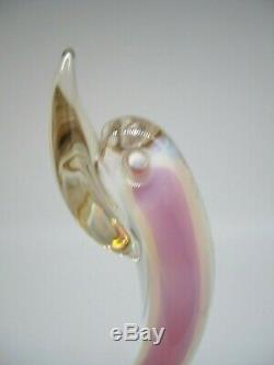 Stunning vintage Murano Cenedese Seguso sommerso opalescent glass swan 1 of 2
