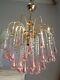 Stunning vintage Murano Paolo Venini chandelier pink glass drops