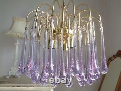 Stunning vintage Murano Paolo Venini chandelier rare purple glass drops