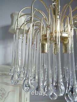 Stunning vintage chandelier Murano glass drops