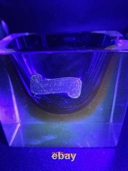 Super Cute Vintage Murano Sommerso Art Glass Ashtray Trinket Dish 3×3×2 Blue