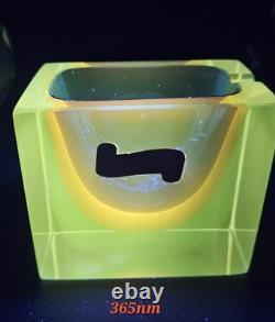 Super Cute Vintage Murano Sommerso Art Glass Ashtray Trinket Dish 3×3×2 Blue