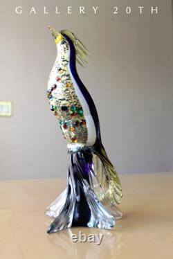 Superb! MID Century Murano Bird Of Paradise Sculpture Vtg Blown Glass 50's 60's