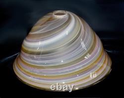 Swirl Murano Glass Pendant Lamp Shade 14.25 Large Rare Vintage