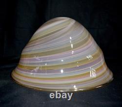 Swirl Murano Glass Pendant Lamp Shade 14.25 Large Rare Vintage