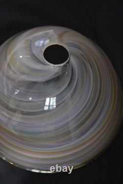 Swirl Murano Glass Pendant Lamp Shade 14.25 Large Rare Vintage
