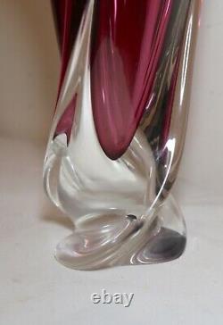 TALL vintage hand blown art studio glass Italian Murano vase Italy venetian