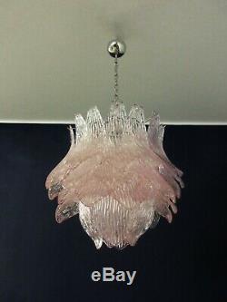 Talian vintage Murano Glass chandelier 38 pink glasses