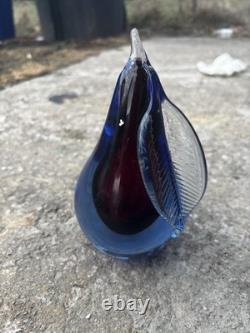 This item is a vintage Murano glass pear paperweight, often designed by artists