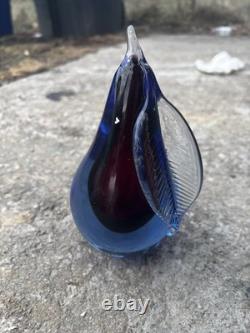 This item is a vintage Murano glass pear paperweight, often designed by artists
