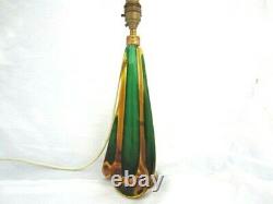 Toso / Poli MCM Murano hand blown sommerso glass table lamp green & golden amber