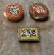 Trio of Vintage Italian Murano Collectible Art Glass Mosaic Pillboxes
