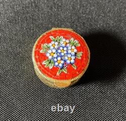 Trio of Vintage Italian Murano Collectible Art Glass Mosaic Pillboxes