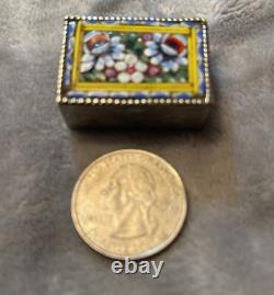 Trio of Vintage Italian Murano Collectible Art Glass Mosaic Pillboxes