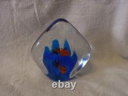 Two Fish Murano Glass Aquarium Paperweight Vintage Italy #WithO