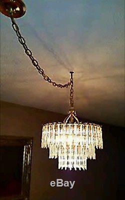 Unique Vintage mid century 3 Tier Murano Venini glass chandelier