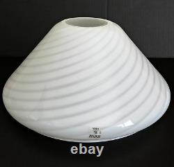 VETRI VENINI Floor Lamp Shade Art Murano Glass Chandelier Swirl White Italy Vtg