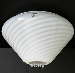 VETRI VENINI Floor Lamp Shade Art Murano Glass Chandelier Swirl White Italy Vtg